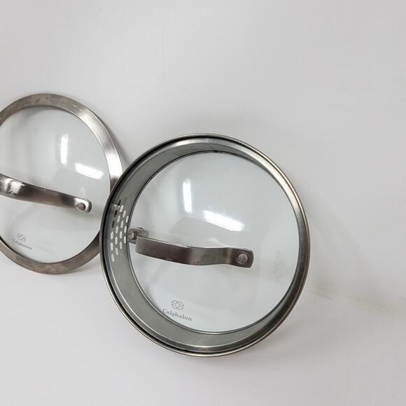 Calphalon Replacement Glass Lids metal handles Lot for 7" pots - Picture 2 of 11